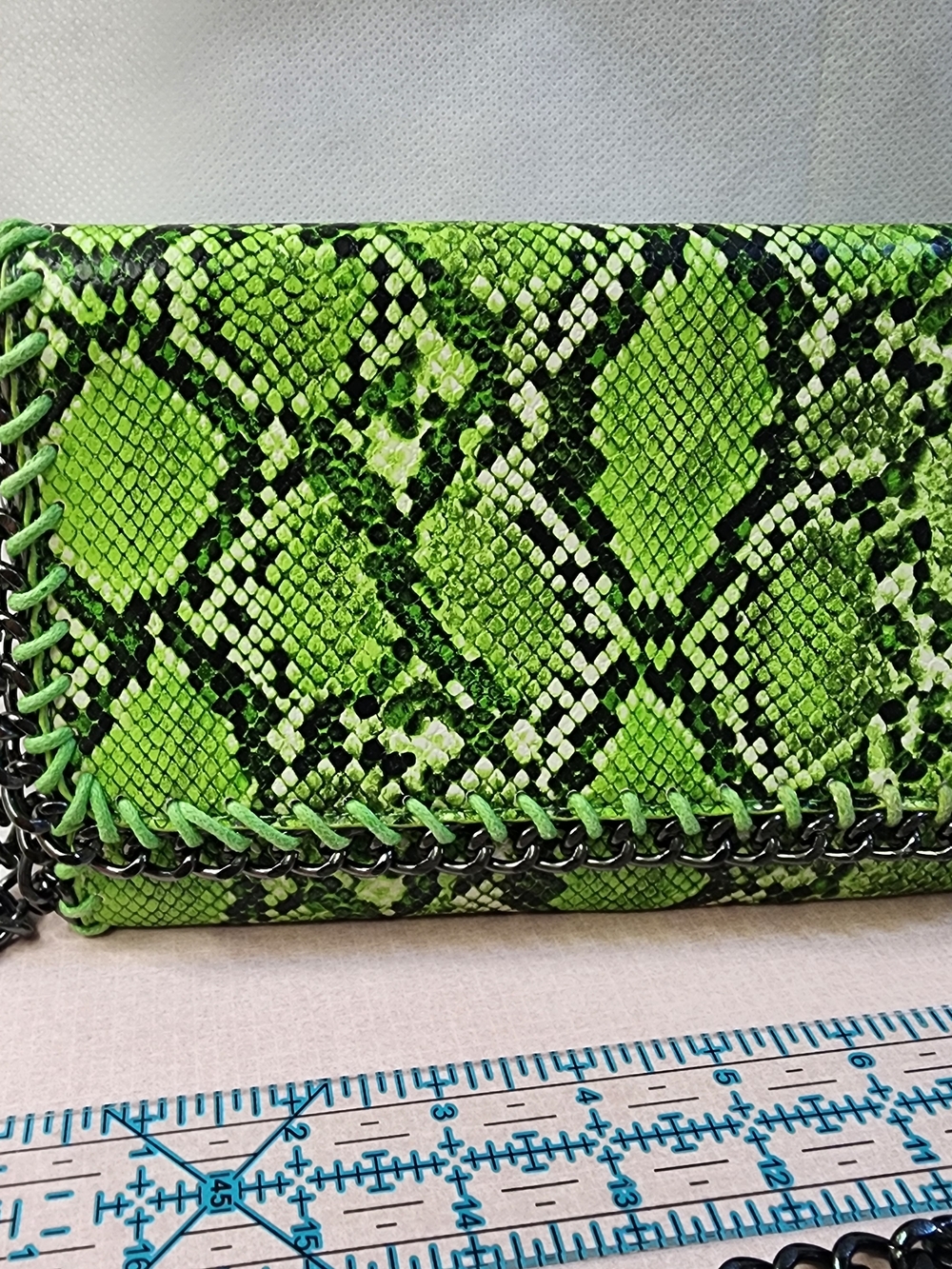 Ashley Stewart Green Snake-Print Wallet Crossbody - Women Bags